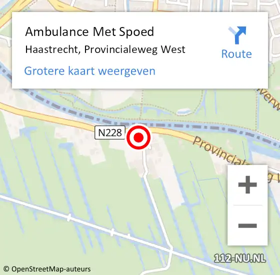 Locatie op kaart van de 112 melding: Ambulance Met Spoed Naar Haastrecht, Provincialeweg West op 23 september 2023 11:57