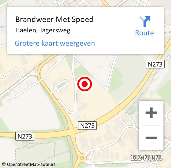 Locatie op kaart van de 112 melding: Brandweer Met Spoed Naar Haelen, Jagersweg op 23 september 2023 11:59