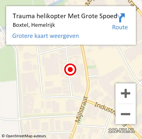 Locatie op kaart van de 112 melding: Trauma helikopter Met Grote Spoed Naar Boxtel, Hemelrijk op 23 september 2023 12:04