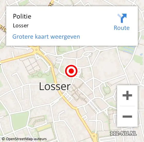 Locatie op kaart van de 112 melding: Politie Losser op 23 september 2023 12:29