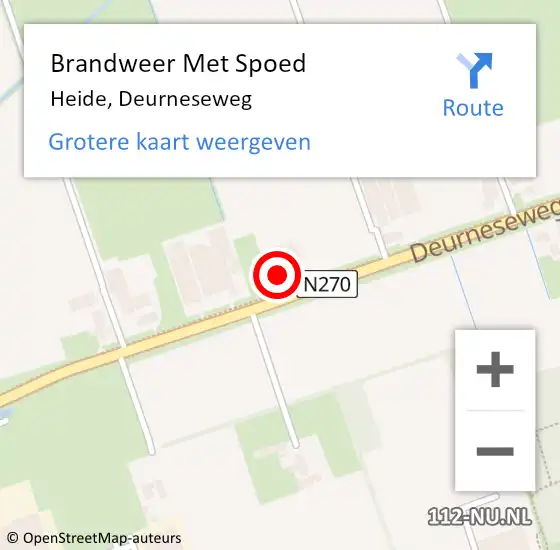 Locatie op kaart van de 112 melding: Brandweer Met Spoed Naar Heide, Deurneseweg op 23 september 2023 12:34