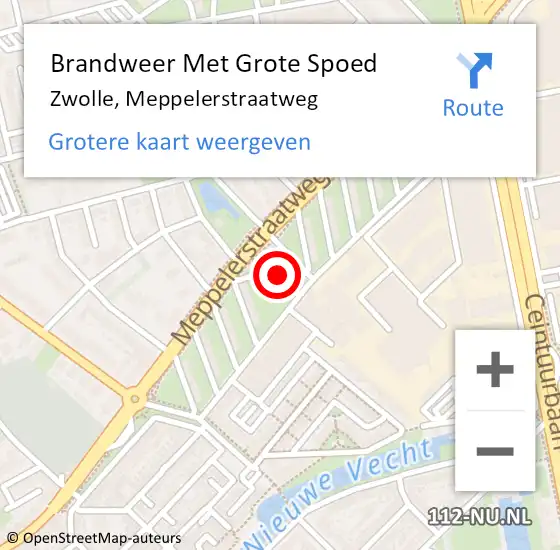 Locatie op kaart van de 112 melding: Brandweer Met Grote Spoed Naar Zwolle, Meppelerstraatweg op 23 september 2023 12:46