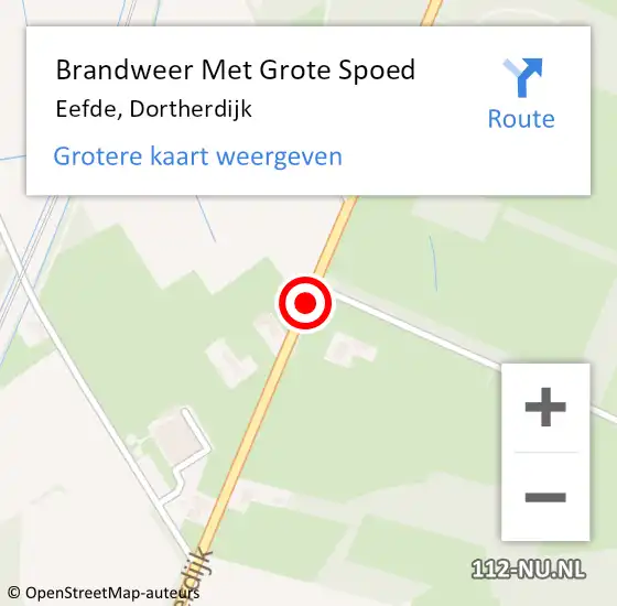 Locatie op kaart van de 112 melding: Brandweer Met Grote Spoed Naar Eefde, Dortherdijk op 14 oktober 2013 02:15