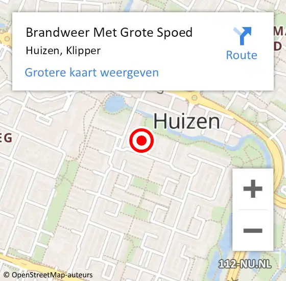 Locatie op kaart van de 112 melding: Brandweer Met Grote Spoed Naar Huizen, Klipper op 23 september 2023 13:13