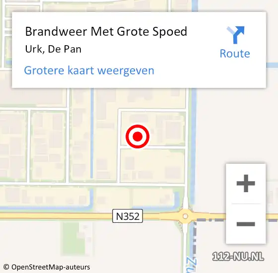 Locatie op kaart van de 112 melding: Brandweer Met Grote Spoed Naar Urk, De Pan op 23 september 2023 13:26