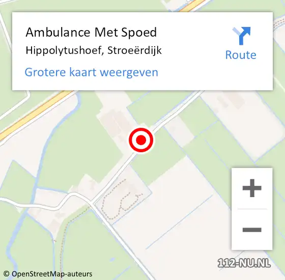 Locatie op kaart van de 112 melding: Ambulance Met Spoed Naar Hippolytushoef, Stroeërdijk op 23 september 2023 13:40