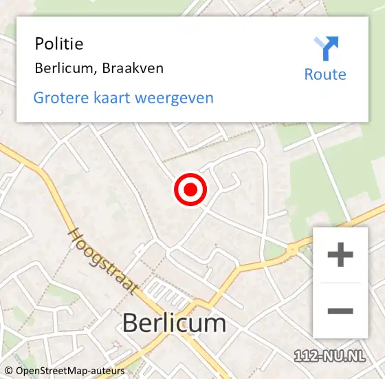 Locatie op kaart van de 112 melding: Politie Berlicum, Braakven op 23 september 2023 13:41
