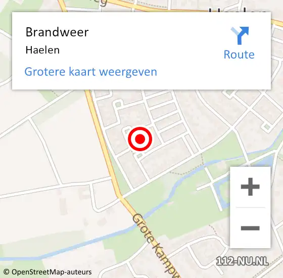 Locatie op kaart van de 112 melding: Brandweer Haelen op 23 september 2023 13:46