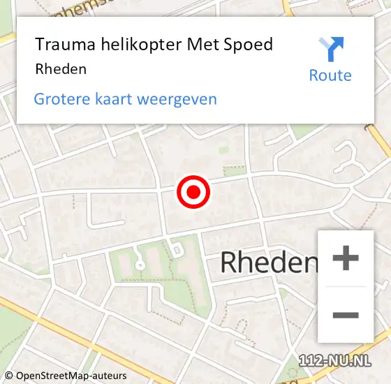 Locatie op kaart van de 112 melding: Trauma helikopter Met Spoed Naar Rheden op 23 september 2023 13:47