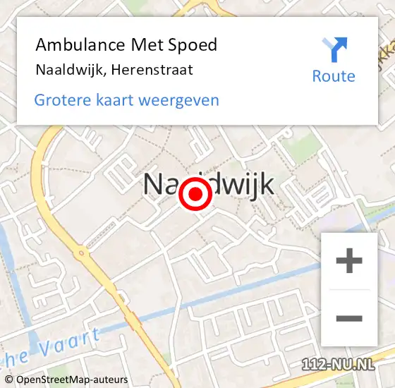 Locatie op kaart van de 112 melding: Ambulance Met Spoed Naar Naaldwijk, Herenstraat op 23 september 2023 13:56