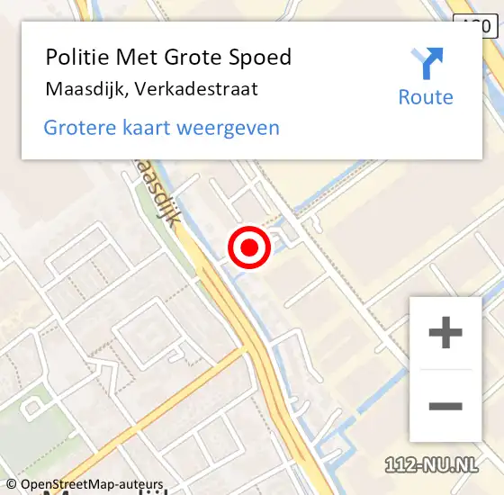 Locatie op kaart van de 112 melding: Politie Met Grote Spoed Naar Maasdijk, Verkadestraat op 23 september 2023 14:20