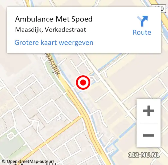 Locatie op kaart van de 112 melding: Ambulance Met Spoed Naar Maasdijk, Verkadestraat op 23 september 2023 14:23