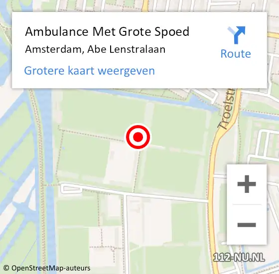 Locatie op kaart van de 112 melding: Ambulance Met Grote Spoed Naar Amsterdam, Abe Lenstralaan op 23 september 2023 15:27