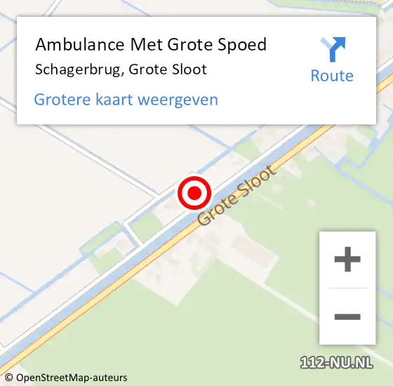 Locatie op kaart van de 112 melding: Ambulance Met Grote Spoed Naar Schagerbrug, Grote Sloot op 23 september 2023 15:27