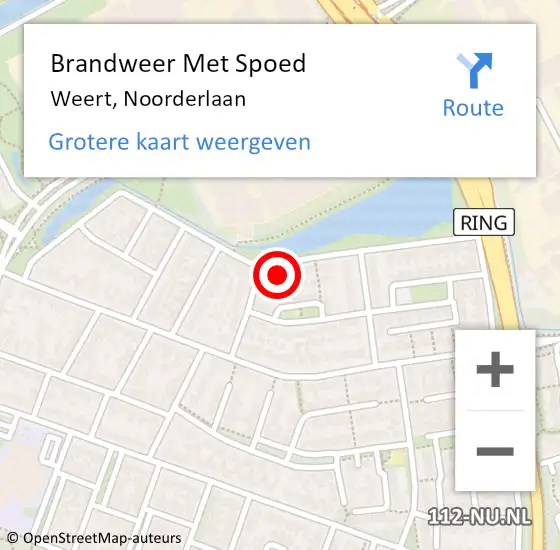 Locatie op kaart van de 112 melding: Brandweer Met Spoed Naar Weert, Noorderlaan op 23 september 2023 15:39