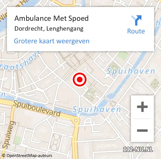 Locatie op kaart van de 112 melding: Ambulance Met Spoed Naar Dordrecht, Lenghengang op 23 september 2023 15:44