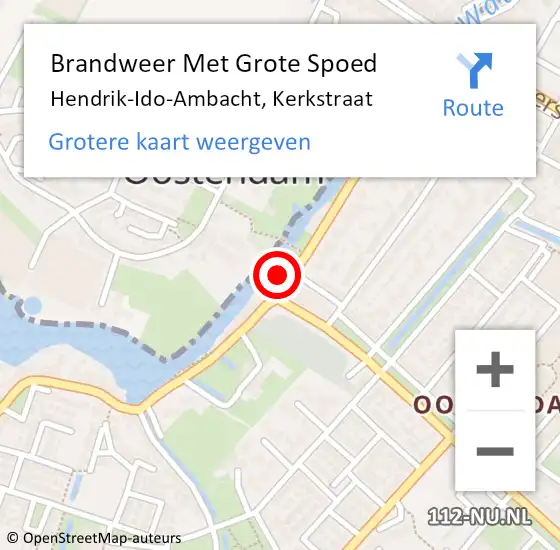 Locatie op kaart van de 112 melding: Brandweer Met Grote Spoed Naar Hendrik-Ido-Ambacht, Kerkstraat op 23 september 2023 15:57