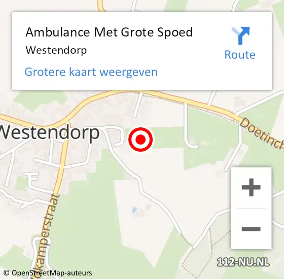 Locatie op kaart van de 112 melding: Ambulance Met Grote Spoed Naar Westendorp op 23 september 2023 16:49