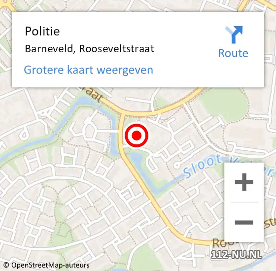 Locatie op kaart van de 112 melding: Politie Barneveld, Rooseveltstraat op 23 september 2023 16:58