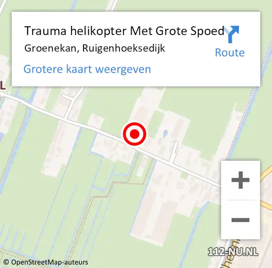 Locatie op kaart van de 112 melding: Trauma helikopter Met Grote Spoed Naar Groenekan, Ruigenhoeksedijk op 23 september 2023 18:12
