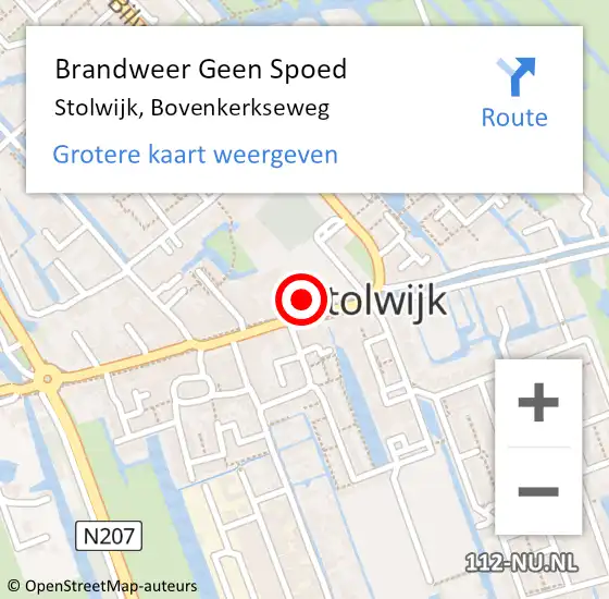 Locatie op kaart van de 112 melding: Brandweer Geen Spoed Naar Stolwijk, Bovenkerkseweg op 9 september 2014 09:25