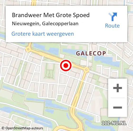 Locatie op kaart van de 112 melding: Brandweer Met Grote Spoed Naar Nieuwegein, Galecopperlaan op 23 september 2023 20:24