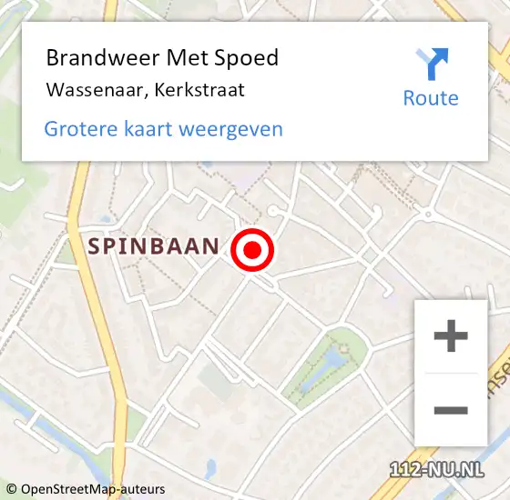 Locatie op kaart van de 112 melding: Brandweer Met Spoed Naar Wassenaar, Kerkstraat op 23 september 2023 20:53