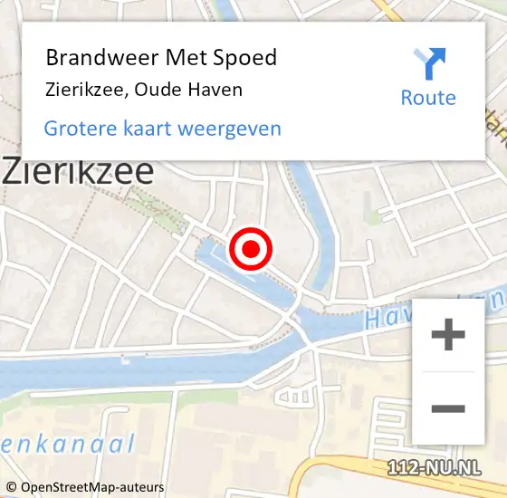 Locatie op kaart van de 112 melding: Brandweer Met Spoed Naar Zierikzee, Oude Haven op 23 september 2023 20:54