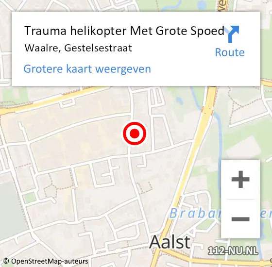 Locatie op kaart van de 112 melding: Trauma helikopter Met Grote Spoed Naar Waalre, Gestelsestraat op 23 september 2023 21:19