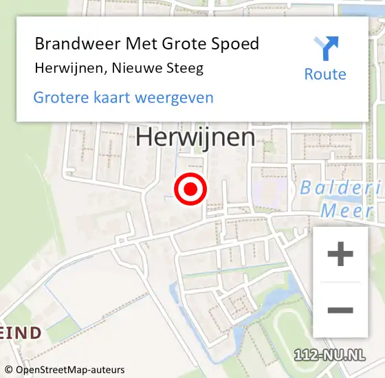 Locatie op kaart van de 112 melding: Brandweer Met Grote Spoed Naar Herwijnen, Nieuwe Steeg op 24 september 2023 00:05