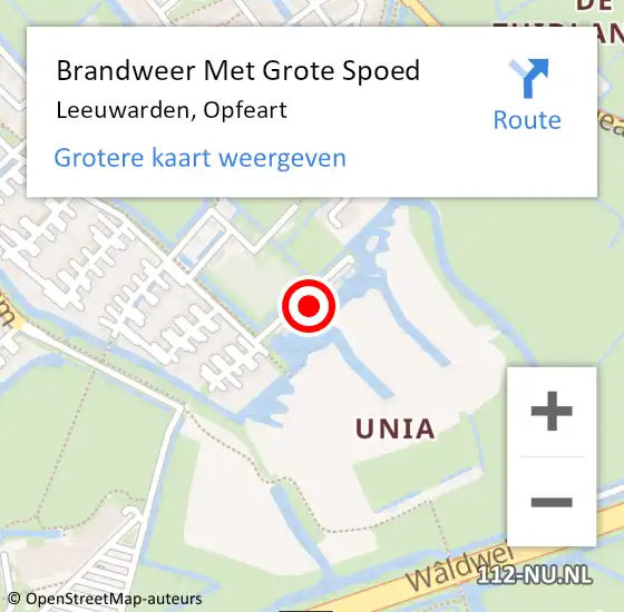 Locatie op kaart van de 112 melding: Brandweer Met Grote Spoed Naar Leeuwarden, Opfeart op 24 september 2023 00:30