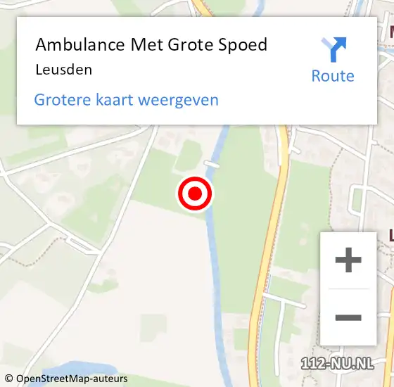 Locatie op kaart van de 112 melding: Ambulance Met Grote Spoed Naar Leusden op 24 september 2023 01:10