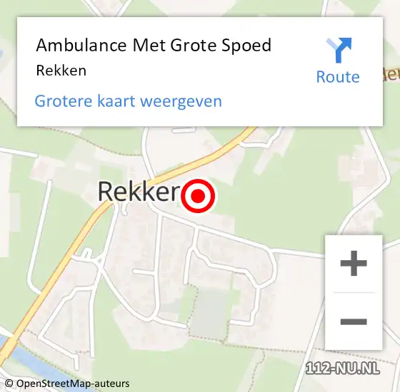 Locatie op kaart van de 112 melding: Ambulance Met Grote Spoed Naar Rekken op 24 september 2023 01:13