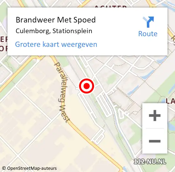 Locatie op kaart van de 112 melding: Brandweer Met Spoed Naar Culemborg, Stationsplein op 24 september 2023 01:59