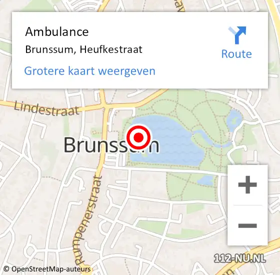 Locatie op kaart van de 112 melding: Ambulance Brunssum, Langeberglaan op 9 september 2014 10:06