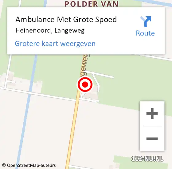 Locatie op kaart van de 112 melding: Ambulance Met Grote Spoed Naar Heinenoord, Langeweg op 24 september 2023 06:47