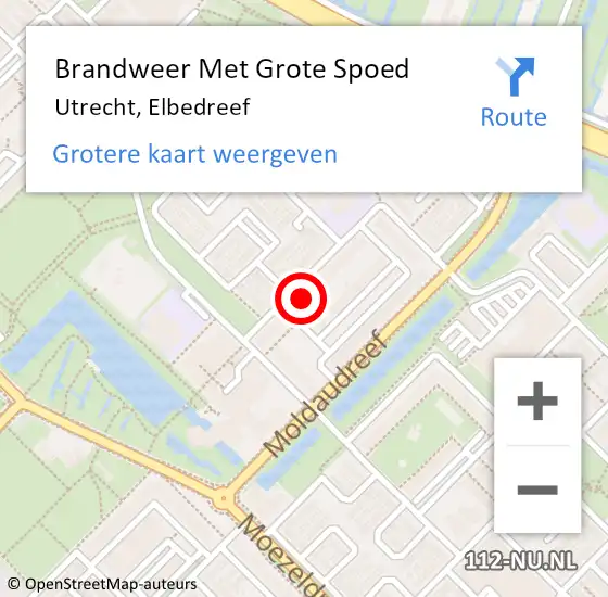 Locatie op kaart van de 112 melding: Brandweer Met Grote Spoed Naar Utrecht, Elbedreef op 24 september 2023 08:11