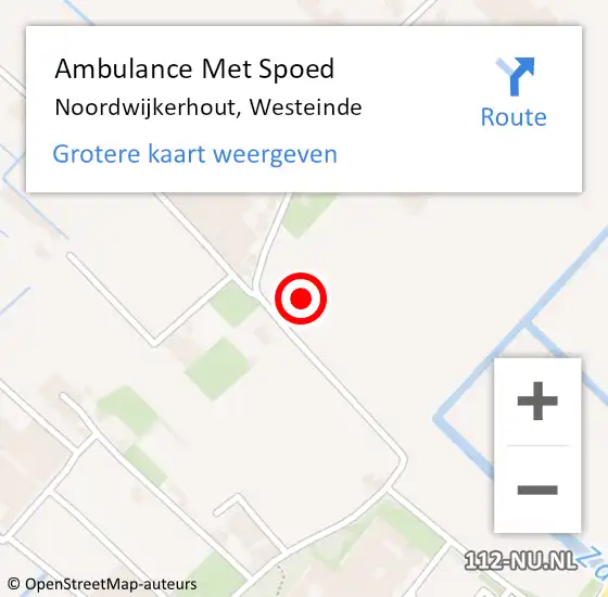 Locatie op kaart van de 112 melding: Ambulance Met Spoed Naar Noordwijkerhout, Westeinde op 24 september 2023 08:28