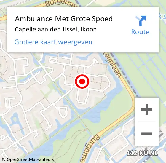 Locatie op kaart van de 112 melding: Ambulance Met Grote Spoed Naar Capelle aan den IJssel, Ikoon op 24 september 2023 09:43