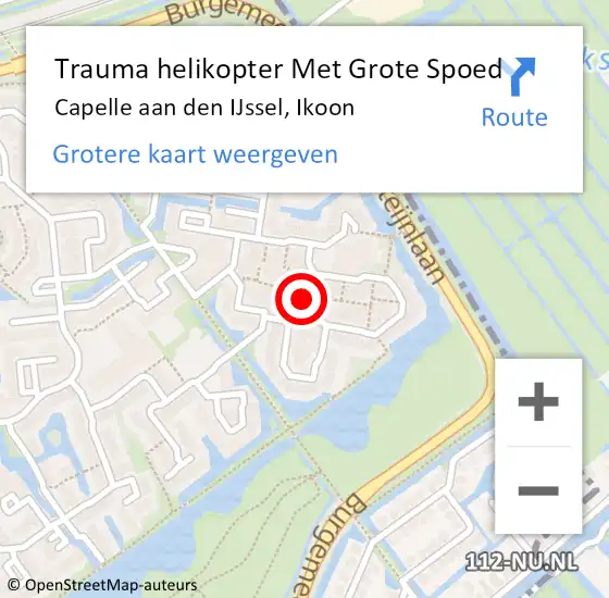 Locatie op kaart van de 112 melding: Trauma helikopter Met Grote Spoed Naar Capelle aan den IJssel, Ikoon op 24 september 2023 09:46