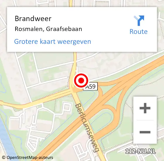 Locatie op kaart van de 112 melding: Brandweer Rosmalen, Graafsebaan op 9 september 2014 10:19