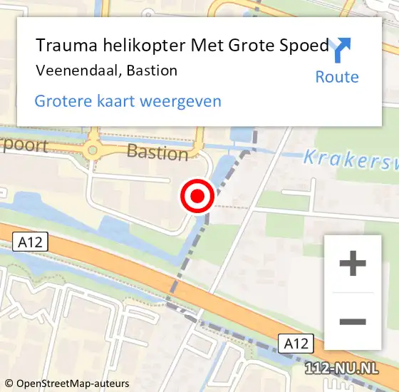 Locatie op kaart van de 112 melding: Trauma helikopter Met Grote Spoed Naar Veenendaal, Bastion op 24 september 2023 10:37