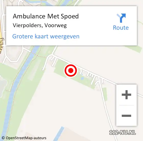 Locatie op kaart van de 112 melding: Ambulance Met Spoed Naar Vierpolders, Voorweg op 24 september 2023 10:56