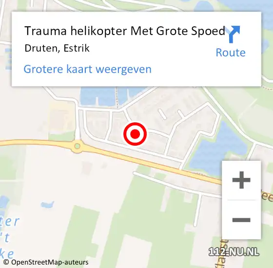 Locatie op kaart van de 112 melding: Trauma helikopter Met Grote Spoed Naar Druten, Estrik op 24 september 2023 11:04