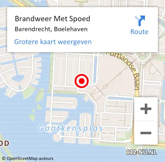 Locatie op kaart van de 112 melding: Brandweer Met Spoed Naar Barendrecht, Boelehaven op 24 september 2023 11:38