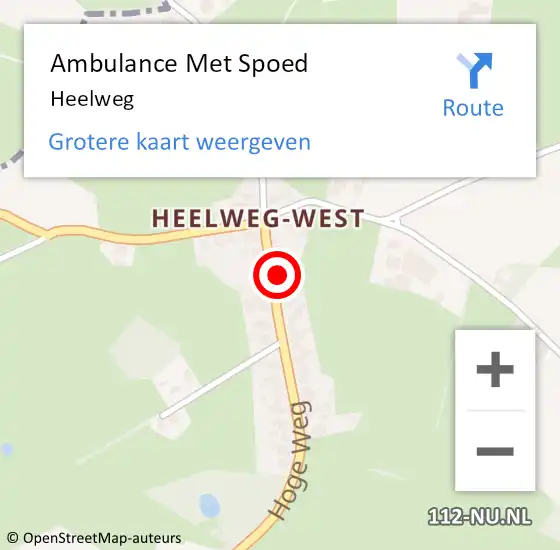 Locatie op kaart van de 112 melding: Ambulance Met Spoed Naar Heelweg op 24 september 2023 12:33