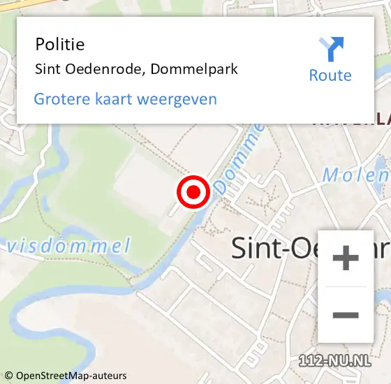 Locatie op kaart van de 112 melding: Politie Sint Oedenrode, Dommelpark op 24 september 2023 13:03