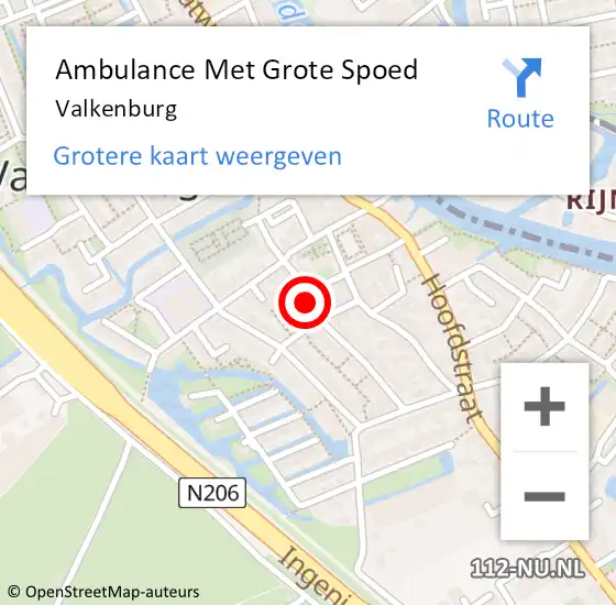 Locatie op kaart van de 112 melding: Ambulance Met Grote Spoed Naar Valkenburg op 24 september 2023 13:06