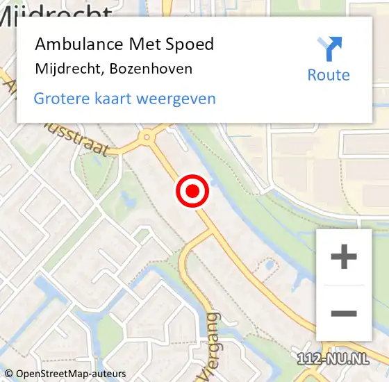 Locatie op kaart van de 112 melding: Ambulance Met Spoed Naar Mijdrecht, Bozenhoven op 24 september 2023 13:27