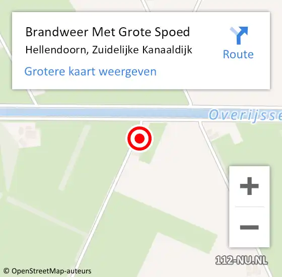 Locatie op kaart van de 112 melding: Brandweer Met Grote Spoed Naar Hellendoorn, Zuidelijke Kanaaldijk op 9 september 2014 10:36